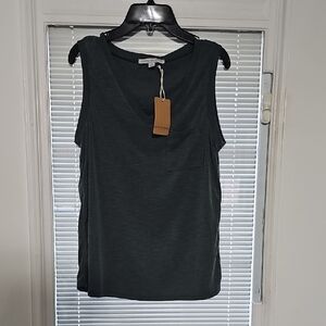 Green Envelope Dark Gray Sleeveless Tank Top